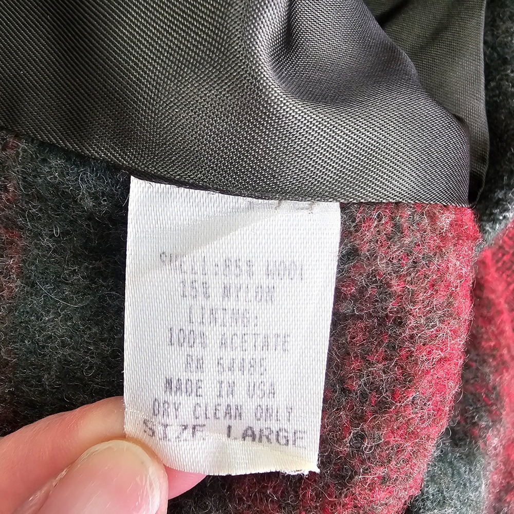 Vintage 90s Southwestern Wool Blanket Jacket L Shawl Collar Aztec Boxy Oversized - Picture 5 of 9